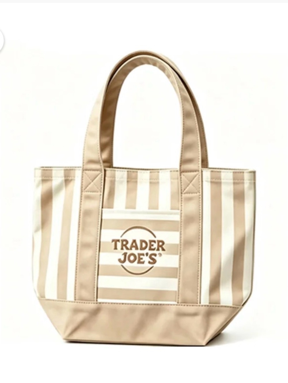 ▫️Trader Joe's Beige & White Striped Tote Bag ▫️